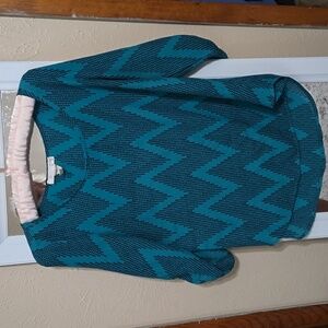Sz S A'gaci Top Green & Blue 3/4 Sleeve